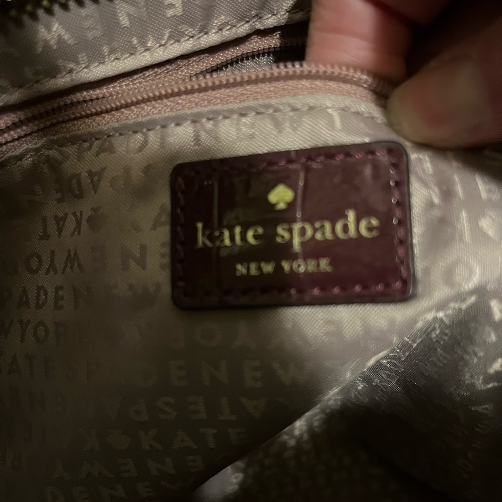 Kate Spade Deep Plum Riverside Street Exotic Bedford Tote Bag Purse - Picture 10 of 15